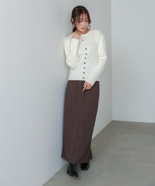 Bab（バブ）の「【S・Mサイズ展開】ツイルタイトロングスカート（スカート・レディース・ベージュ/ブラウン/アイボリー/ブラック・S/M）」の18枚目の写真