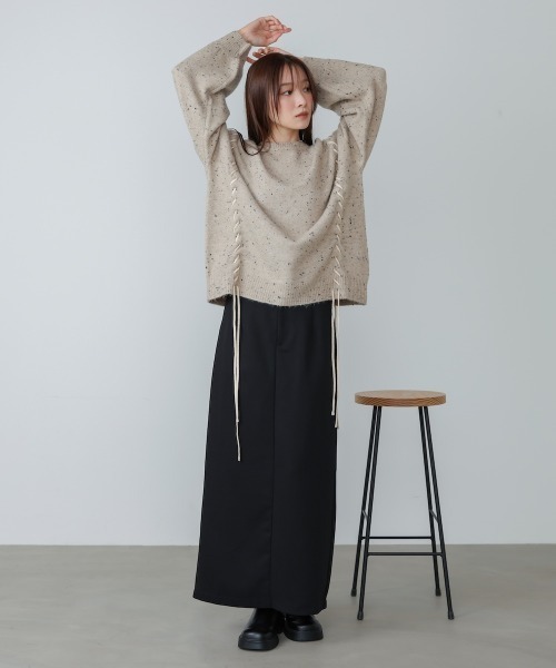 Bab（バブ）の「【S・Mサイズ展開】ツイルタイトロングスカート（スカート・レディース・ベージュ/ブラウン/アイボリー/ブラック・S/M）」の12枚目の写真