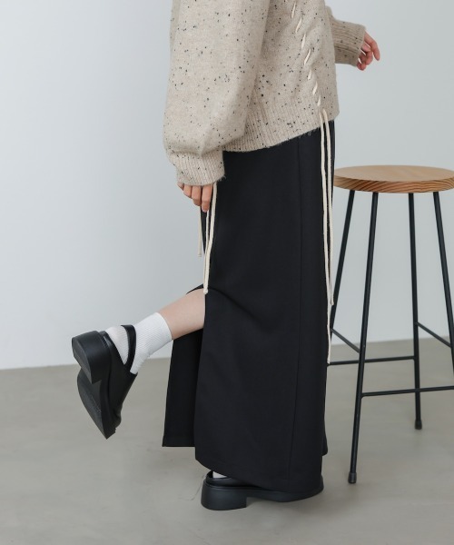 Bab（バブ）の「【S・Mサイズ展開】ツイルタイトロングスカート（スカート・レディース・ベージュ/ブラウン/アイボリー/ブラック・S/M）」の14枚目の写真