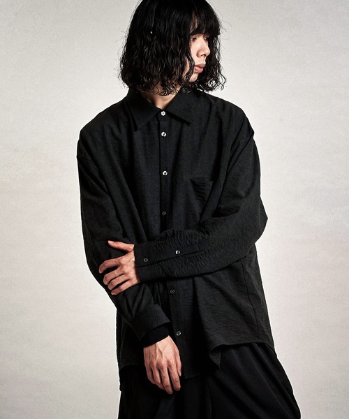 セール】【NO ID.】Matte Skin Smooth Over Shirt / マット スキン