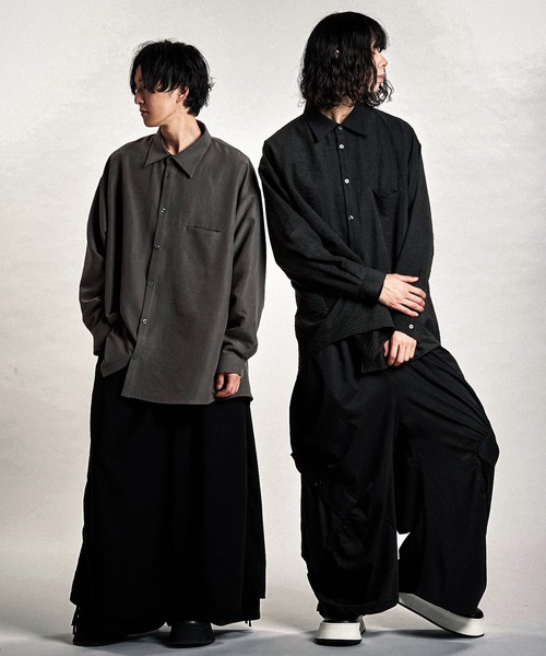 セール】【NO ID.】Matte Skin Smooth Over Shirt / マット スキン