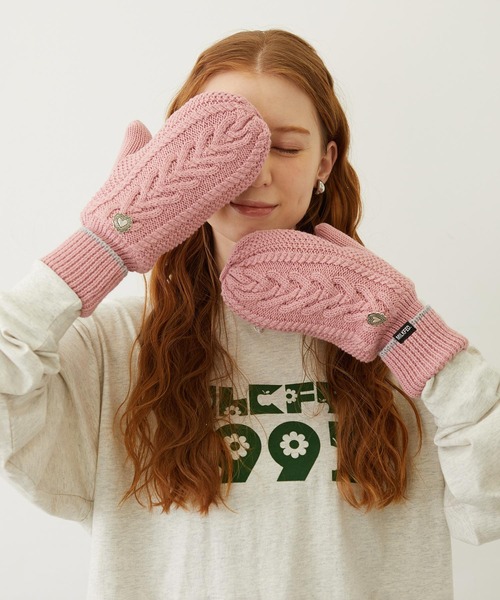 セール】HEART CABLE MITTENS（手袋）｜MILKFED.（ミルクフェド）の