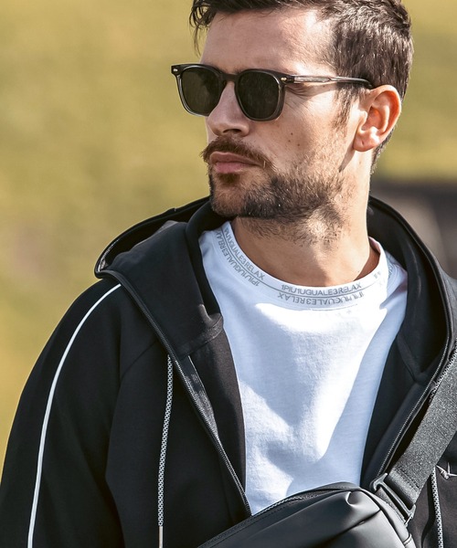 1PIU1UGUALE3  RELAX （ウノピゥウノウグァーレトレ リラックス）の「1PIU1UGUALE3 RELAX(ウノピゥウノウグァーレトレ リラックス)ネックライン ダブルロゴ スマートシルエット シルケット生地 長袖Tシャツ ロングTシャツ（Tシャツ/カットソー・メンズ・カーキ/ブラック/ホワイト・XXL/S/M/L/XL）」の9枚目の写真