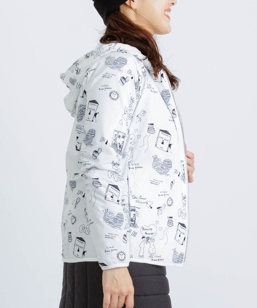 Picone CLUB（ピッコーネクラブ）の「保温撥水総柄ジップブルゾン（ブルゾン・レディース・ベージュ/ホワイト/ブラック・L/M/S）」の10枚目の写真