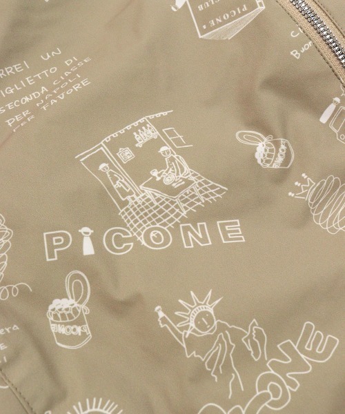 Picone CLUB（ピッコーネクラブ）の「保温撥水総柄ジップブルゾン（ブルゾン・レディース・ベージュ/ホワイト/ブラック・L/M/S）」の17枚目の写真