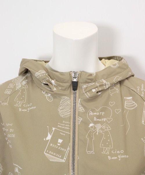 Picone CLUB（ピッコーネクラブ）の「保温撥水総柄ジップブルゾン（ブルゾン・レディース・ベージュ/ホワイト/ブラック・L/M/S）」の16枚目の写真