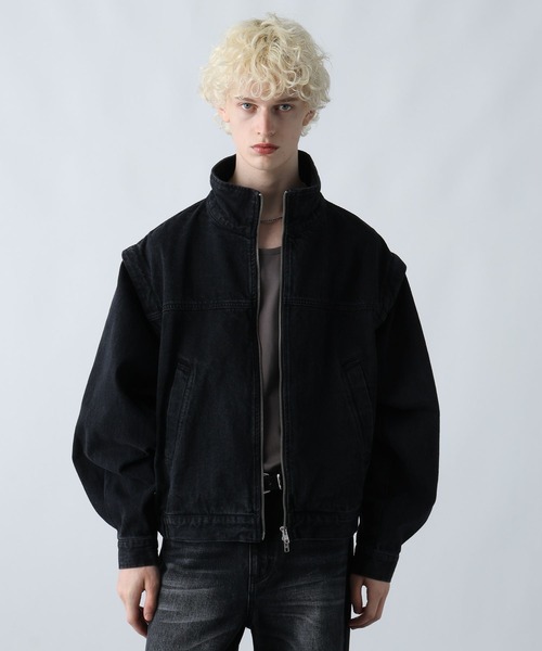 Hare 2way デニムショートブルゾン セール】【SET UP対応】2WAYデニムショートブルゾン(HARE