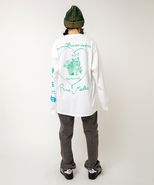 RNA(アールエヌエー)の「M2520 CATハートブリントロンT(Tシャツ/カットソー・レディース・ホワイト/ホワイト系その他/ブルー・MEDIUM)」の21枚目の写真