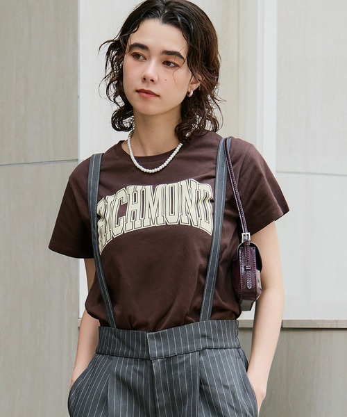 ここ セール】サイドスリットプリントTシャツ（Tシャツ/カットソー