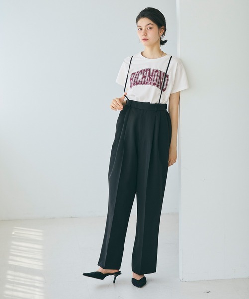 coca(coca)(コカ)の「サイドスリットプリントTシャツ(Tシャツ/カットソー・レディース・ワイン/ネイビー/ブラウン/ホワイト・S/M/L)」の19枚目の写真