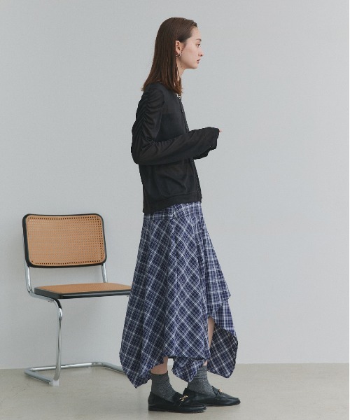 ad thie（アドティエ）の「イレヘムデザイン チェックスカート（スカート・レディース・ブラック/ネイビー・FREE）」の17枚目の写真