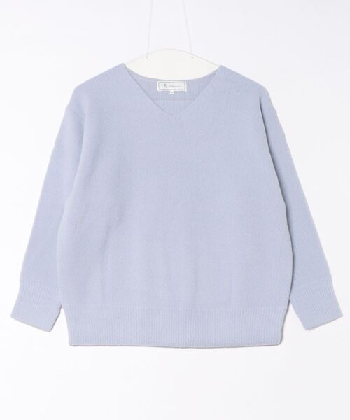 ROPE' PICNIC（ロペピクニック）の「【新色追加】スフレニットシリーズ Vネックニットプルオーバー/イージーケア・リンクコーデ（ニット/セーター・レディース・ライトグレー/ブラック/ダークブラウン/レッド/ブルー/キナリ/ピンク系その他2/クリーム/ベージュ/ラベンダー/ダークラベンダー・FREE）」の9枚目の写真