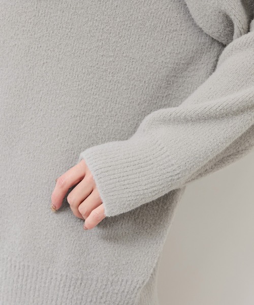 ROPE' PICNIC（ロペピクニック）の「【新色追加】スフレニットシリーズ Vネックニットプルオーバー/イージーケア・リンクコーデ（ニット/セーター・レディース・ライトグレー/ブラック/ダークブラウン/レッド/ブルー/キナリ/ピンク系その他2/クリーム/ベージュ/ラベンダー/ダークラベンダー・FREE）」の12枚目の写真