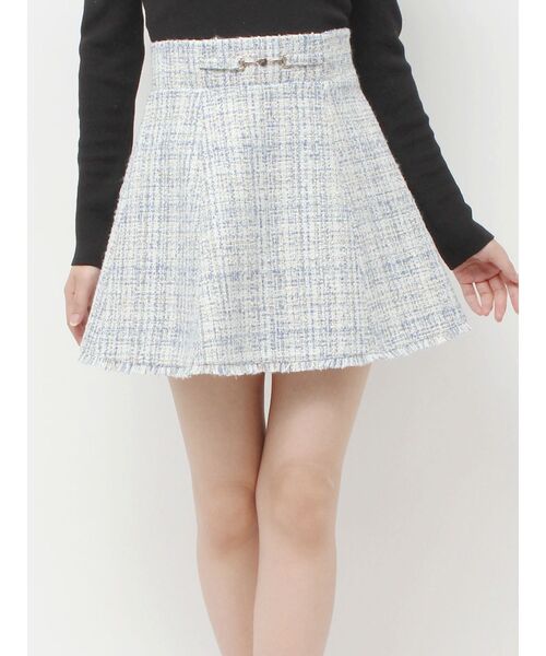 RESEXXY（リゼクシー）の「フリンジツイードミニスカート【セットアップ着用可能】（スカート・レディース・ブルー/アイボリー/レッド・FREE）」の8枚目の写真