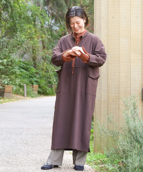 TOP調ポリエステルトロ スタンドワンピース | NOMBRE IMPAIR