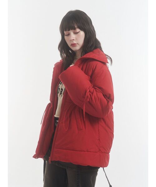 ウエストマークミドルパッファーコート リボン（ダウンジャケット