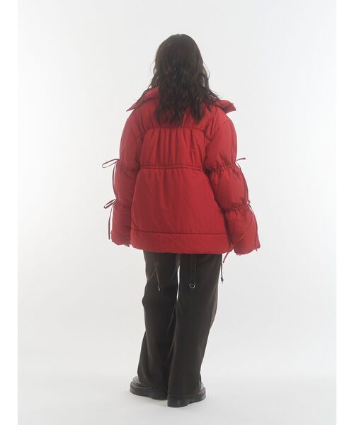 ウエストマークミドルパッファーコート リボン（ダウンジャケット