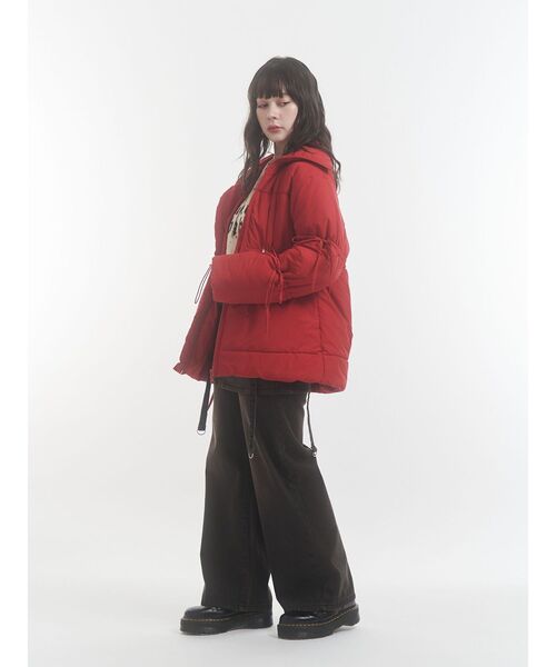 激レア‼️希少品‼️デンマーク製ダークブルー シールファーコート☆ジッパー付き ウエストマークミドルパッファーコート リボン（ダウンジャケット