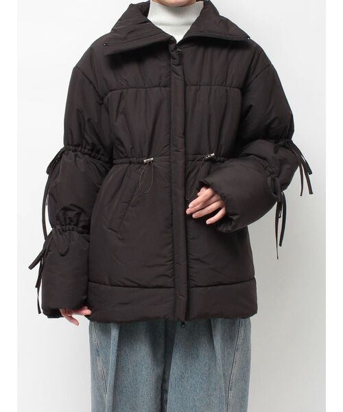 セール】ウエストマークミドルパッファーコート リボン（ダウン