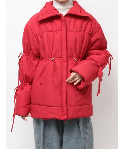セール】ウエストマークミドルパッファーコート リボン（ダウン