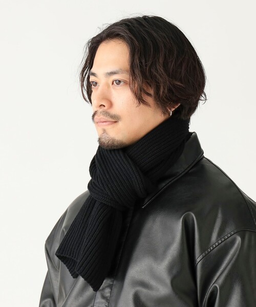 B:MING by BEAMS(ビーミングバイビームス)の「リブ マフラー(ユニセックス)(マフラー・メンズ・ダークブラウン/ブラック・ONE SIZE)」の3枚目の写真