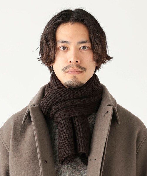B:MING by BEAMS(ビーミングバイビームス)の「リブ マフラー(ユニセックス)(マフラー・メンズ・ダークブラウン/ブラック・ONE SIZE)」の1枚目の写真