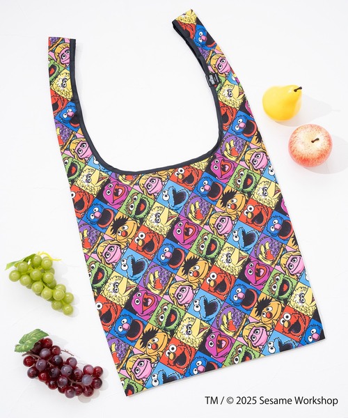 FRUIT OF THE LOOM（フルーツオブザルーム）の「SESAME STREET×FTL エコバッグ / セサミグラフィック / コンパクト（エコバッグ/サブバッグ・メンズ・パープル/ライトグレー/アイボリー・FREE）」の6枚目の写真