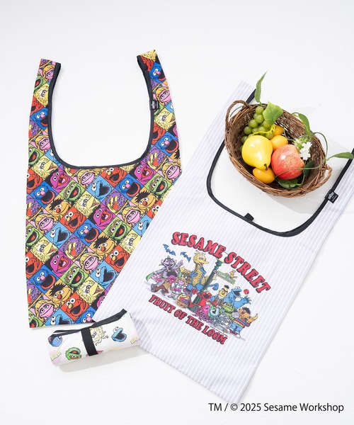 FRUIT OF THE LOOM（フルーツオブザルーム）の「SESAME STREET×FTL エコバッグ / セサミグラフィック / コンパクト（エコバッグ/サブバッグ・メンズ・パープル/ライトグレー/アイボリー・FREE）」の10枚目の写真