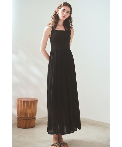 Estella.K(エステラケー)の「【Michiko Yamawaki×Estella.K】Ribbed & Sheer Jersey Dress リブ&シアーカットドレス(ワンピース・レディース・ブラウン/イエロー/ブラック・FREE)」の8枚目の写真