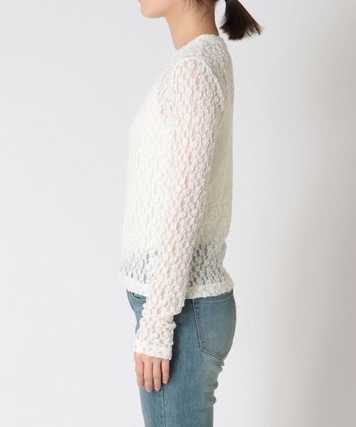 Jines（ジネス）の「オーガニックシュリンクレースロンT（Tシャツ/カットソー・レディース・ホワイト/ベージュ/チャコールグレー・38）」の15枚目の写真