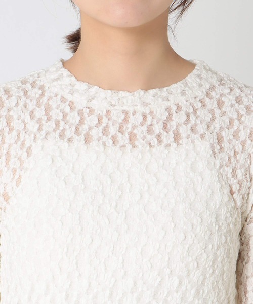 Jines（ジネス）の「オーガニックシュリンクレースロンT（Tシャツ/カットソー・レディース・ホワイト/ベージュ/チャコールグレー・38）」の17枚目の写真