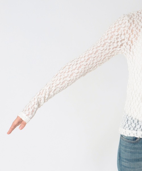 Jines（ジネス）の「オーガニックシュリンクレースロンT（Tシャツ/カットソー・レディース・ホワイト/ベージュ/チャコールグレー・38）」の18枚目の写真