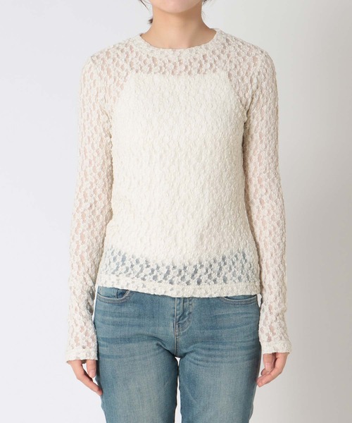 Jines（ジネス）の「オーガニックシュリンクレースロンT（Tシャツ/カットソー・レディース・ホワイト/ベージュ/チャコールグレー・38）」の22枚目の写真