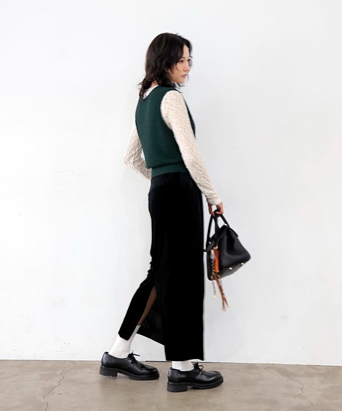 Jines（ジネス）の「オーガニックシュリンクレースロンT（Tシャツ/カットソー・レディース・ホワイト/ベージュ/チャコールグレー・38）」の5枚目の写真