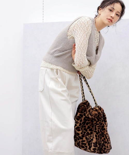 Jines（ジネス）の「オーガニックシュリンクレースロンT（Tシャツ/カットソー・レディース・ホワイト/ベージュ/チャコールグレー・38）」の9枚目の写真