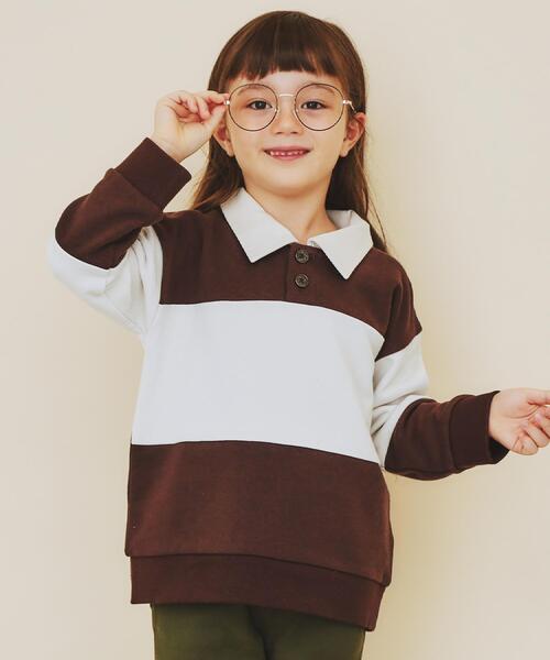 THE SHOP TK （ザ ショップ ティーケー ）の「【110-160】バイカラーラガー裏毛プルオーバー（Tシャツ/カットソー・キッズ・アイボリー系4/ブラック系4/ダークブラウン系4・12/11/16/15 /14/13）」の3枚目の写真