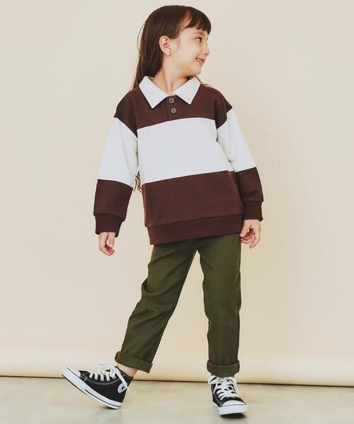 THE SHOP TK （ザ ショップ ティーケー ）の「【110-160】バイカラーラガー裏毛プルオーバー（Tシャツ/カットソー・キッズ・アイボリー系4/ブラック系4/ダークブラウン系4・12/11/16/15 /14/13）」の6枚目の写真