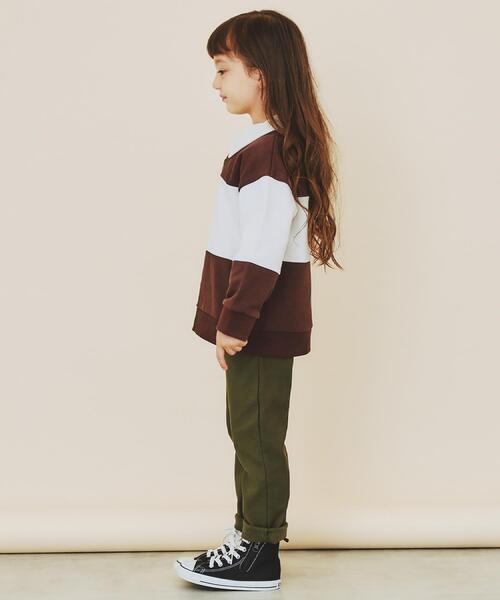 THE SHOP TK （ザ ショップ ティーケー ）の「【110-160】バイカラーラガー裏毛プルオーバー（Tシャツ/カットソー・キッズ・アイボリー系4/ブラック系4/ダークブラウン系4・12/11/16/15 /14/13）」の7枚目の写真