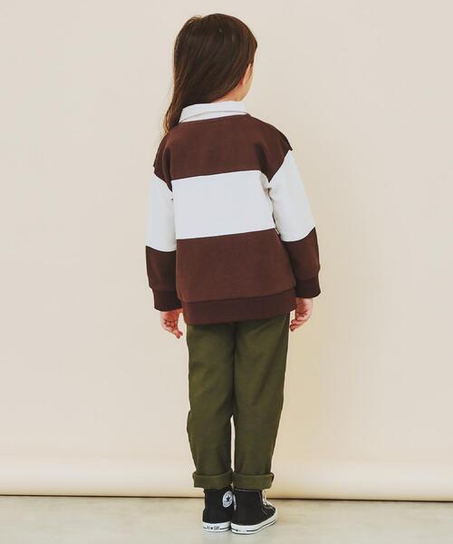 THE SHOP TK （ザ ショップ ティーケー ）の「【110-160】バイカラーラガー裏毛プルオーバー（Tシャツ/カットソー・キッズ・アイボリー系4/ブラック系4/ダークブラウン系4・12/11/16/15 /14/13）」の8枚目の写真