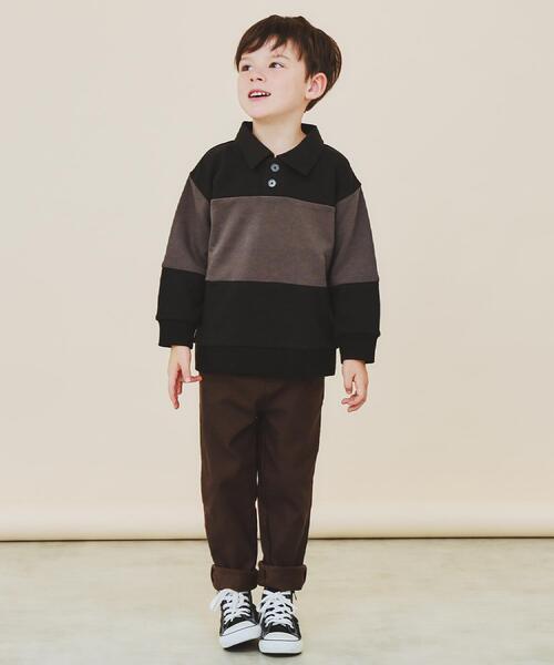 THE SHOP TK （ザ ショップ ティーケー ）の「【110-160】バイカラーラガー裏毛プルオーバー（Tシャツ/カットソー・キッズ・アイボリー系4/ブラック系4/ダークブラウン系4・12/11/16/15 /14/13）」の11枚目の写真