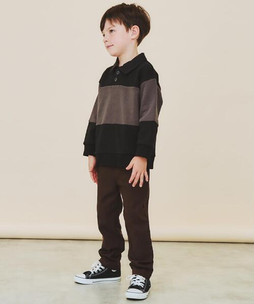 THE SHOP TK （ザ ショップ ティーケー ）の「【110-160】バイカラーラガー裏毛プルオーバー（Tシャツ/カットソー・キッズ・アイボリー系4/ブラック系4/ダークブラウン系4・12/11/16/15 /14/13）」の12枚目の写真