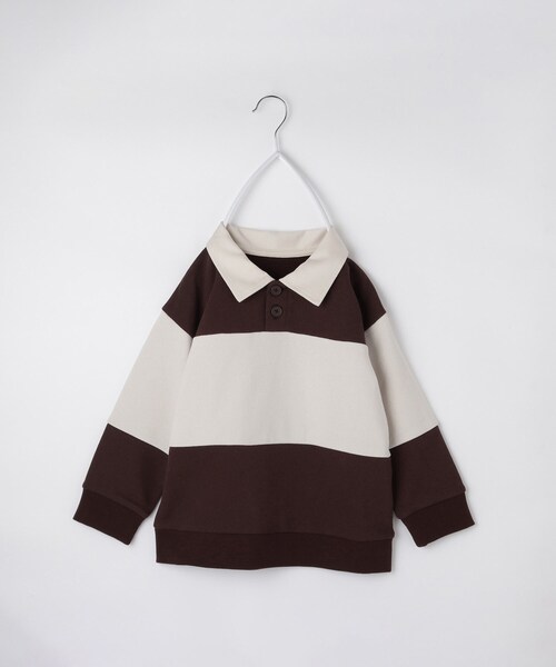 THE SHOP TK （ザ ショップ ティーケー ）の「【110-160】バイカラーラガー裏毛プルオーバー（Tシャツ/カットソー・キッズ・アイボリー系4/ブラック系4/ダークブラウン系4・12/11/16/15 /14/13）」の14枚目の写真