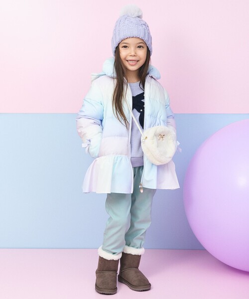 ANY(エニィ)の「ケーブルニット帽(ニットキャップ/ビーニー・キッズ・ライラック系/ピンク系・56/54)」の6枚目の写真