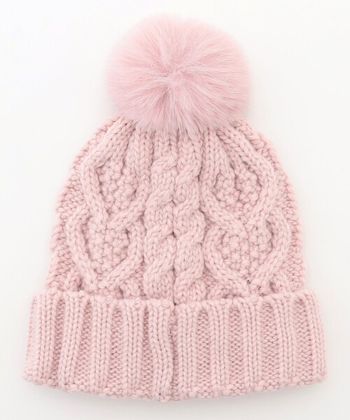 ANY(エニィ)の「ケーブルニット帽(ニットキャップ/ビーニー・キッズ・ライラック系/ピンク系・56/54)」の8枚目の写真