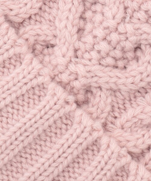ANY(エニィ)の「ケーブルニット帽(ニットキャップ/ビーニー・キッズ・ライラック系/ピンク系・56/54)」の9枚目の写真