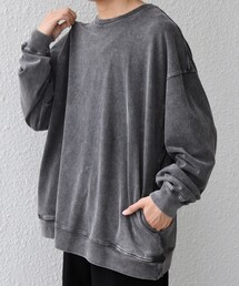 ONEITA: ケミカルウォッシュ サイド ポケット リラックス Tシャツ(ロンT)