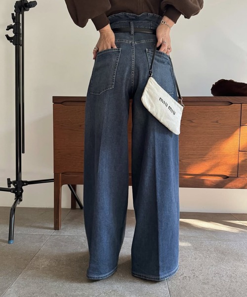 Healthy denim（ヘルシーデニム）の「【Healthy Denim × WILLFULLY】"Harmonia" waist frill wide denim PT（デニムパンツ・レディース・ブルー・XS/S/M）」の15枚目の写真