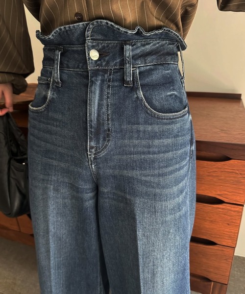 Healthy denim（ヘルシーデニム）の「【Healthy Denim × WILLFULLY】"Harmonia" waist frill wide denim PT（デニムパンツ・レディース・ブルー・XS/S/M）」の18枚目の写真