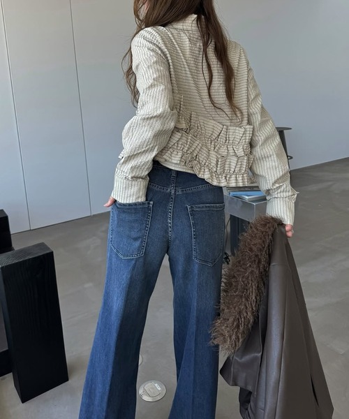 Healthy denim（ヘルシーデニム）の「【Healthy Denim × WILLFULLY】"Harmonia" waist frill wide denim PT（デニムパンツ・レディース・ブルー・XS/S/M）」の4枚目の写真