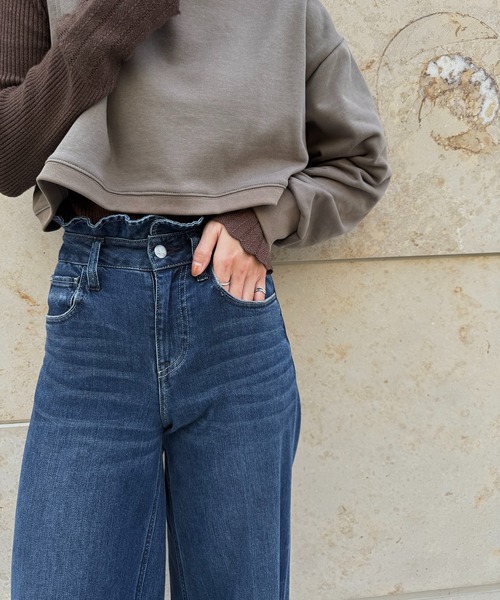 Healthy denim（ヘルシーデニム）の「【Healthy Denim × WILLFULLY】"Harmonia" waist frill wide denim PT（デニムパンツ・レディース・ブルー・XS/S/M）」の21枚目の写真